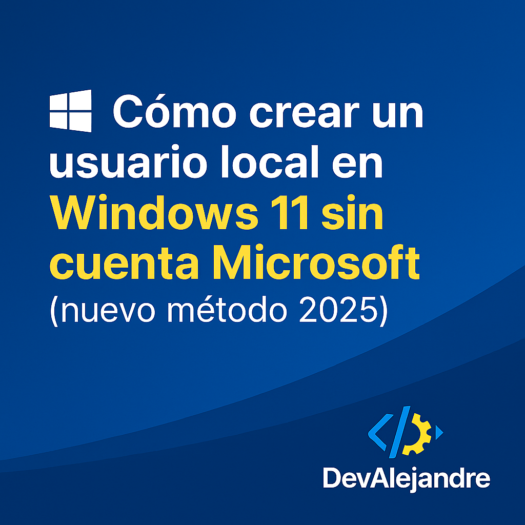Pantalla de OOBE mostrando cómo lanzar el comando para cuenta local