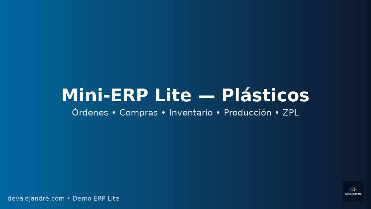 Mini-ERP Lite Plásticos — Flujo